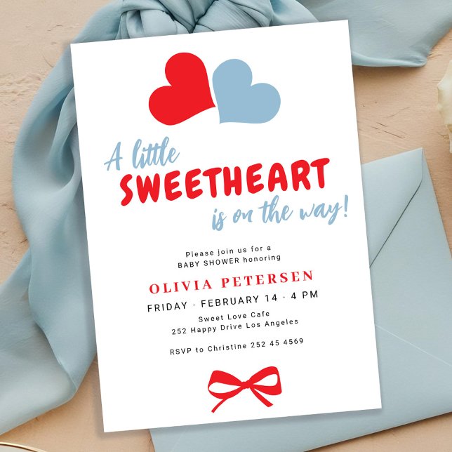 Invitación A little sweetheart Valentines boy baby shower (Subido por el creador)