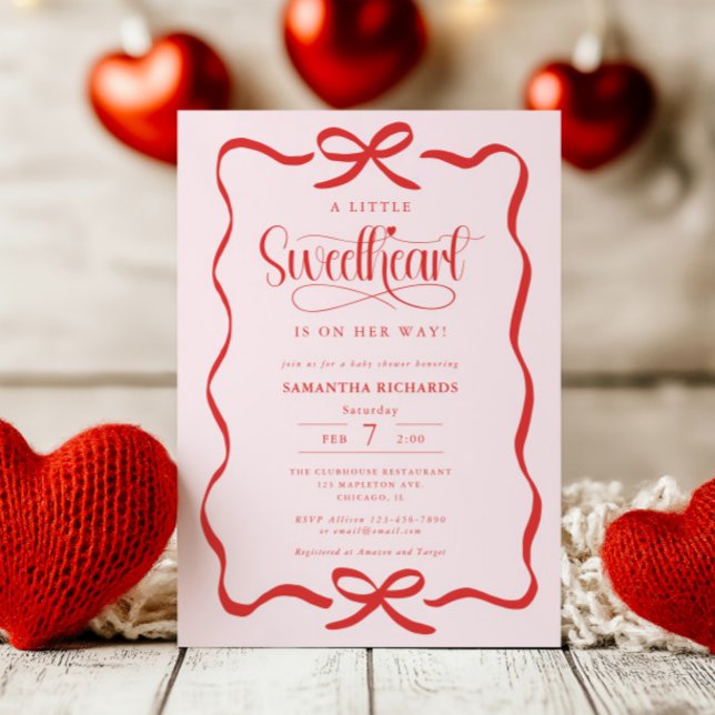 Invitación A little sweetheart Valentines girl baby shower (Subido por el creador)