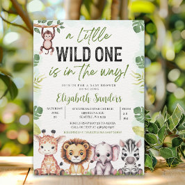 Invitación A Little Wild One is On the Way - Baby shower boy