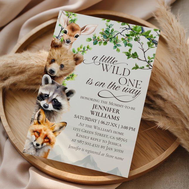 Invitación A Little Wild One Woodland Animals Baby Shower (Subido por el creador)