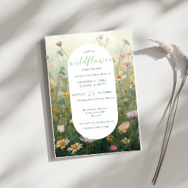 Invitación A Little Wildflower Girl Boho Baby Shower