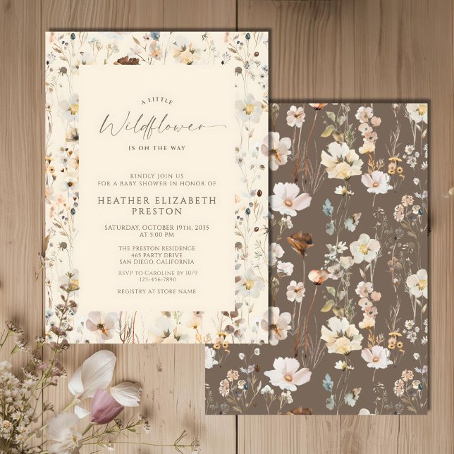 Invitación A Little Wildflower Rustic Baby Shower  (Subido por el creador)
