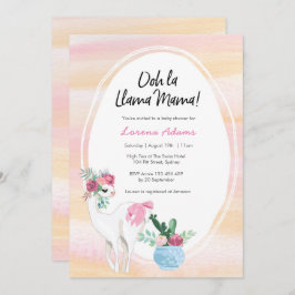 Invitación a Llama Mama Baby Shower