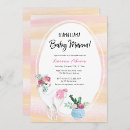 Invitación a Llama Mama en Baby Shower