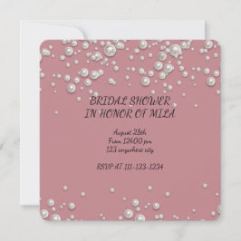 INVITACIÓN A LLUVIA DE REGALOS DE PERLAS ROSADAS P