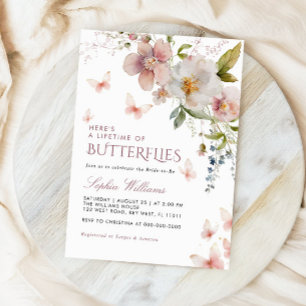 Invitación A lo largo de la vida de Butterflies Bridal Shower