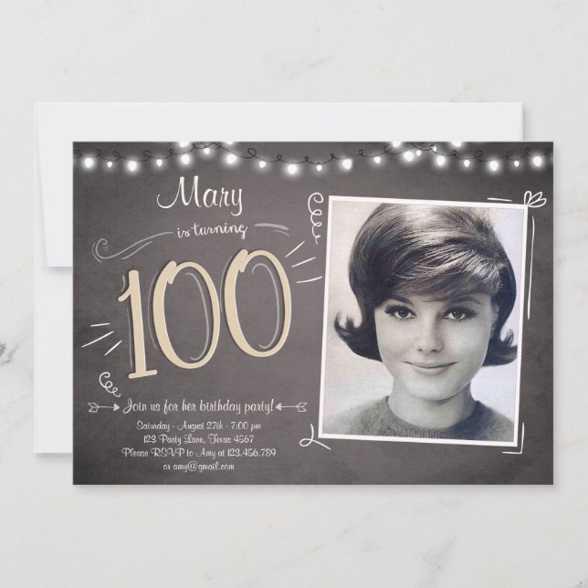 Invitación a los 100 años (Anverso)