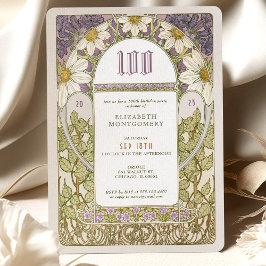 Invitación a los 100 años Art Nouveau Daisies