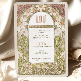 Invitación a los 100 años Art Nouveau Daisies