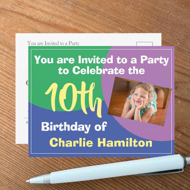 Invitación a los 10 años con foto (Subido por el creador)