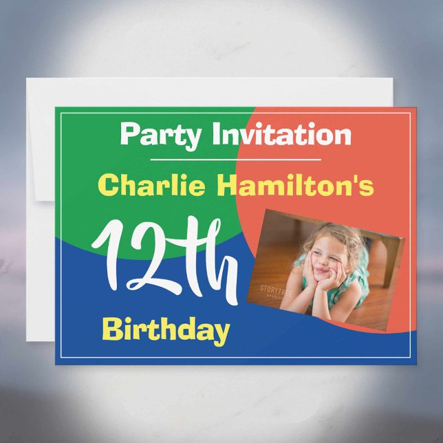 Invitación a los 12 años con foto (Subido por el creador)
