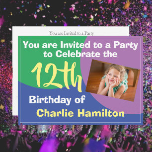 Invitación a los 12 años con foto