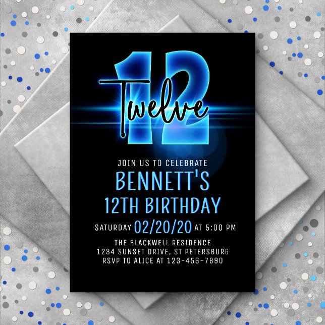Invitación a los 12 cumpleaños de Blue Neon (Subido por el creador)