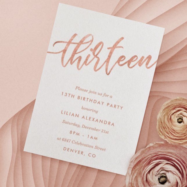 Invitación a los 13 años de Rosa Gold | Relieve me (Subido por el creador)