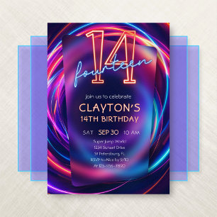 Invitación a los 14 años de Neon