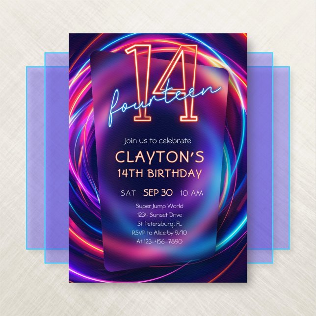 Invitación a los 14 años de Neon (Subido por el creador)