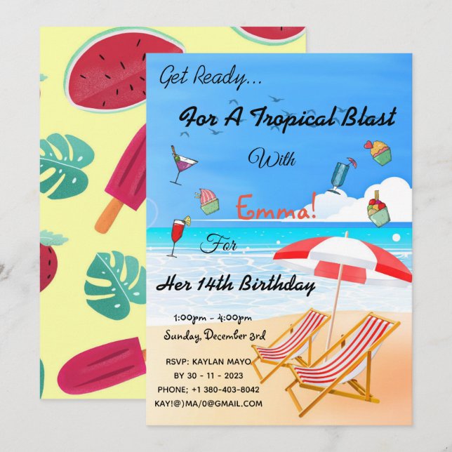 Invitación a los 14 Años del Verano de la Playa Tr (Anverso / Reverso)