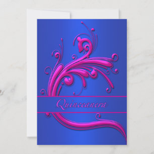Invitación a los 15 años del Quinceanera Pink Blue