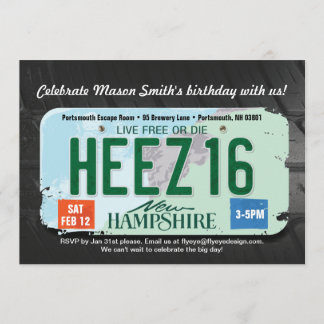 Invitación a los 16 años de New Hampshire del niño