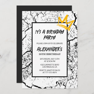 Invitación a los 16 años Hombres Graffiti Fiesta N