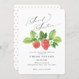 Invitación a los 16 cumpleaños de la fresa roja
