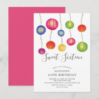 Invitación a los 16 cumpleaños de la linterna del 