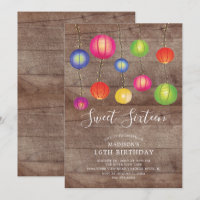 Invitación a los 16 cumpleaños de la linterna del 