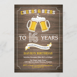 Invitación a los 16 cumpleaños de Rustic Beer Surp
