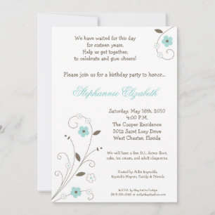 Invitación a los 16 días de cumpleaños de la flor 