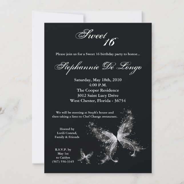 Invitación a los 16 días de cumpleaños de la marip (Anverso)