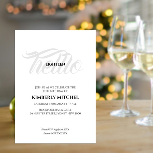 Invitación a los 18 Años de Blanco Negro minimalis (Subido por el creador)