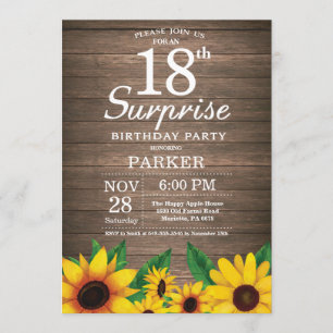 Invitación a los 18 Años de la Rústica Girasol Sor