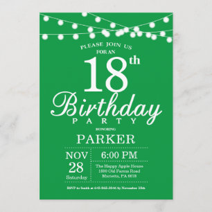 Invitación a los 18 años Verde