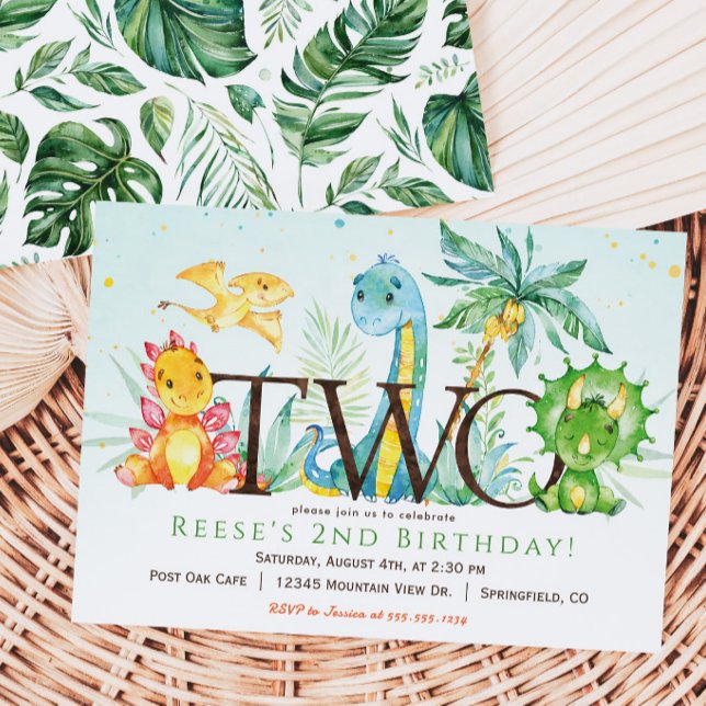 Invitación a los 2 cumpleaños de Dinosaurio (Subido por el creador)