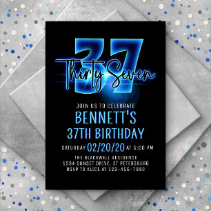 Invitación a los 37 cumpleaños de Blue Neon