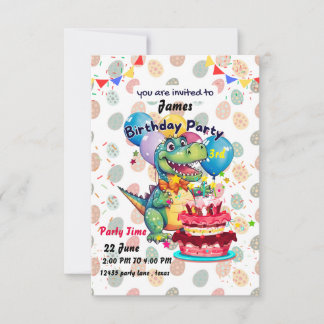 Invitación a los 3 cumpleaños de Dinosaur