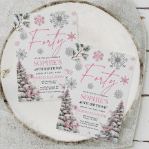 Invitación a los 40 años de invierno, rosa y plata