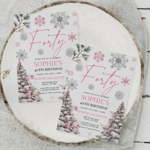 Invitación a los 40 años de invierno, rosa y plata