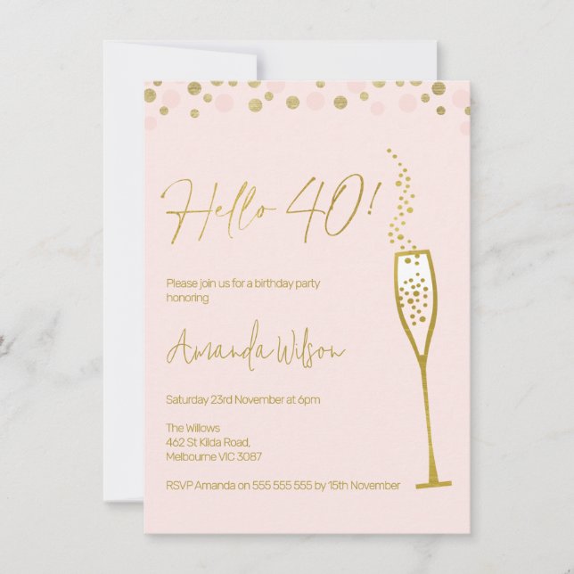 Invitación a los 40 años de la copa de caligrafía  (Anverso)