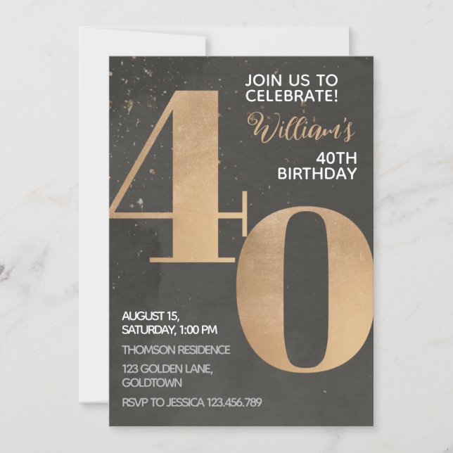 Invitación a los 40 Años de Oro Negro (Anverso)