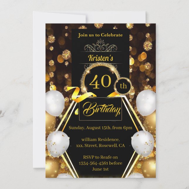Invitación a los 40 años de oro y negro (Anverso)