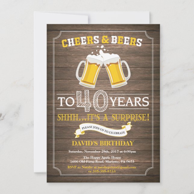 Invitación a los 40 años de vida de la cerveza rus (Anverso)