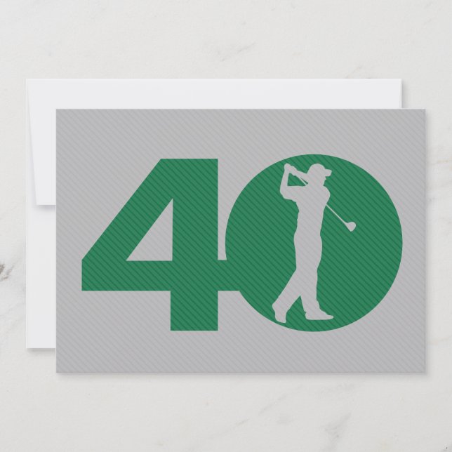 Invitación a los 40 Años del Golf Golf Green Grey  (Anverso)