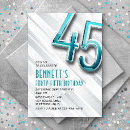 Invitación a los 45 años de edad Verde azulada par