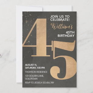 Invitación a los 45 años de Gold Black