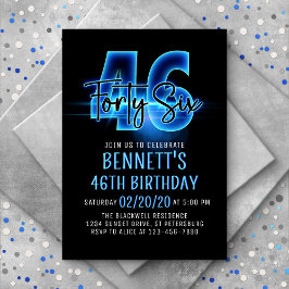 Invitación a los 46 cumpleaños de Blue Neon