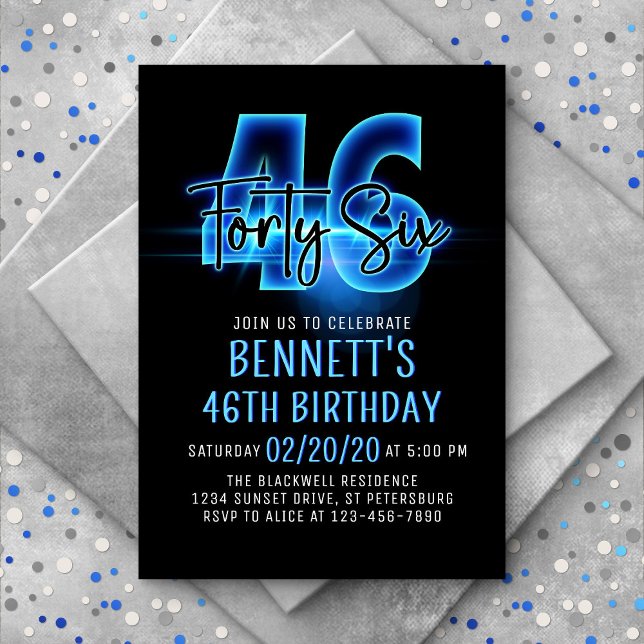 Invitación a los 46 cumpleaños de Blue Neon (Subido por el creador)