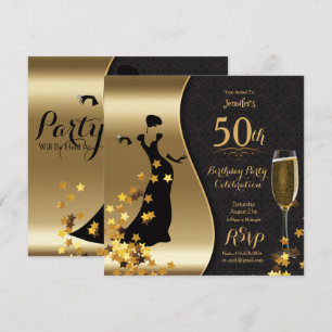 Invitación a los 50 años de Black & Gold Art Deco