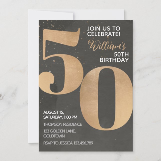 Invitación a los 50 años de Gold Black (Anverso)