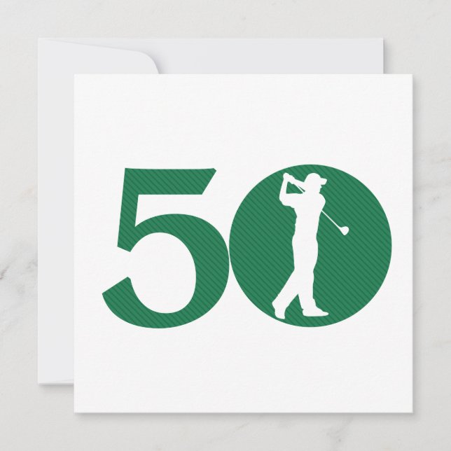 Invitación a los 50 Años de Golf Green White (Anverso)